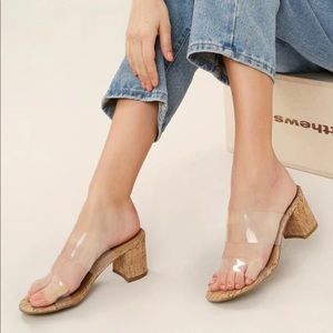 Clear Strap Cork Sandals